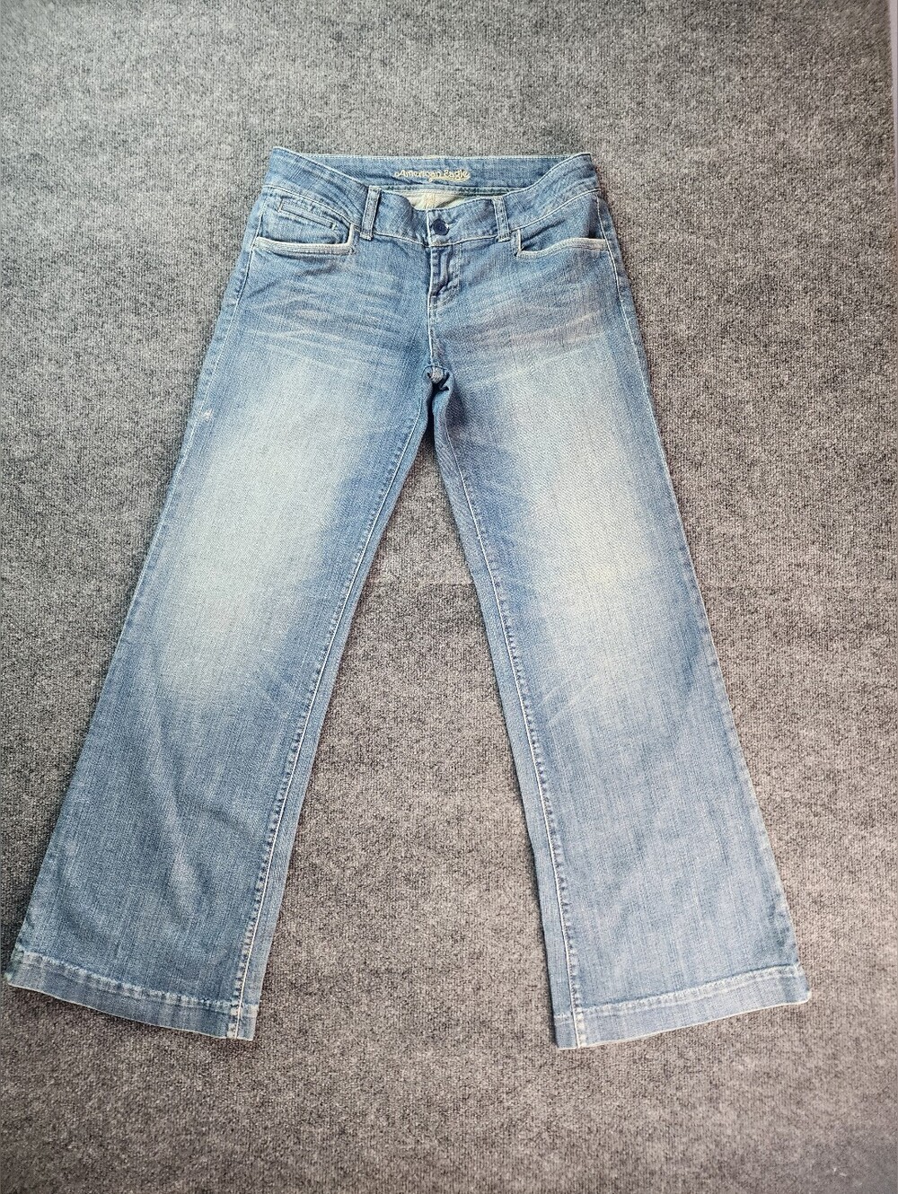 American Eagle Outfitters Vintage Y2k Jeans Wideleg Flair Low Rise Women Size 10
